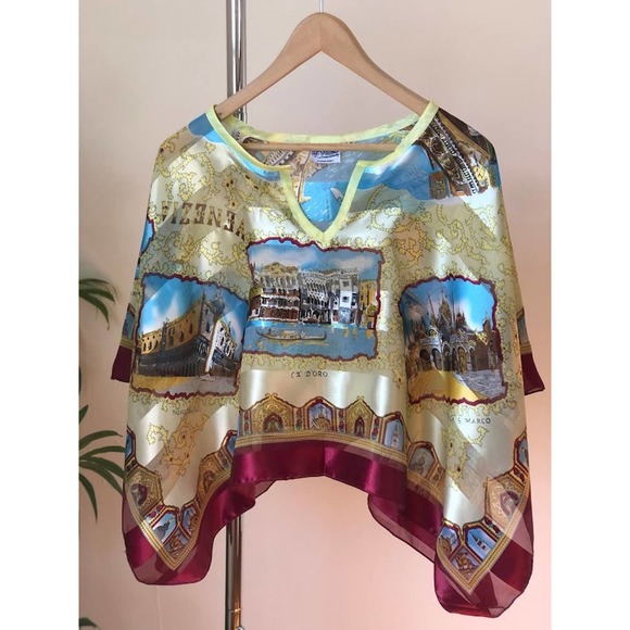 Italian Reworked Scarf Top (Medium-XL) - Picture 3 of 5